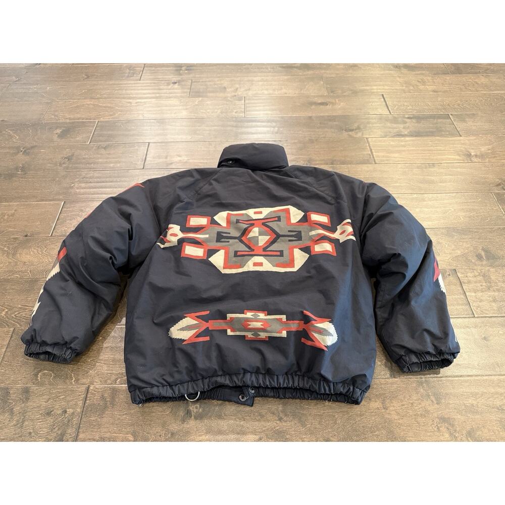 Vintage Ralph Lauren Mens Aztec Pattern Full Zip Puffer Down Jacket Size S SMALL - Picture 3 of 10